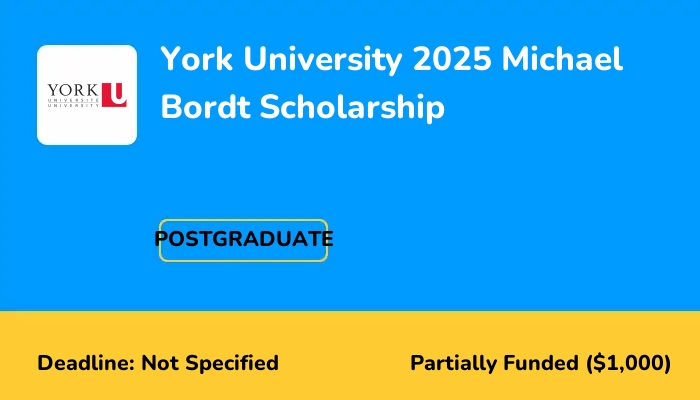 York University 2025 Michael Bordt Scholarship