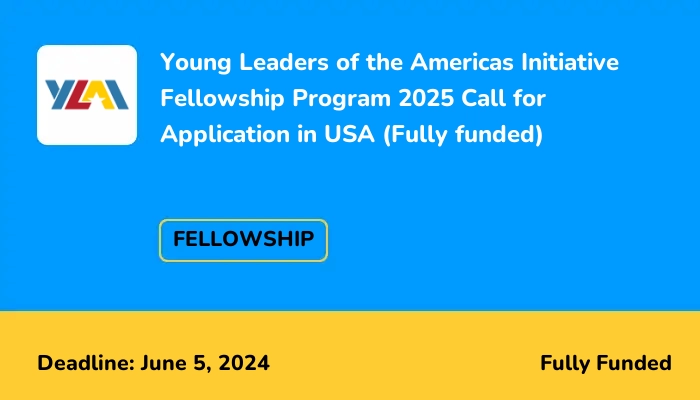 Young Leaders of the Americas Initiative Fellowship Program 2025 in USA (Fully funded)