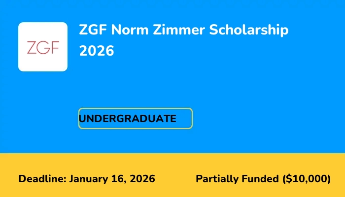 ZGF Norm Zimmer Scholarship 2026